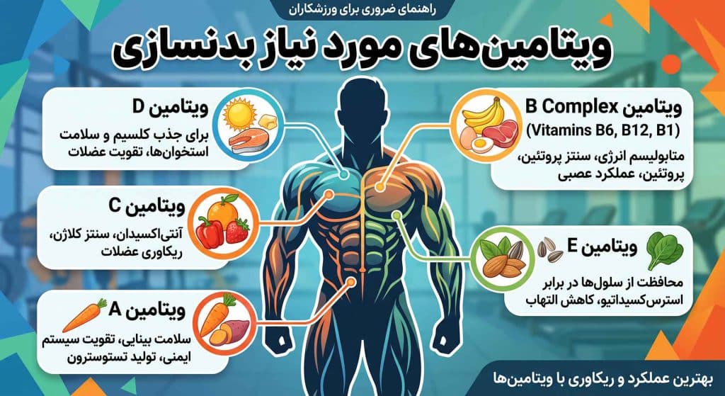 ویتامین های مورد نیاز بدنسازی
